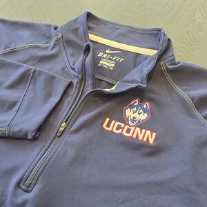 Nike UConn Huskies Dri-FIT Quarter Zip Pullover Mens XXL Navy Blue 361048-424